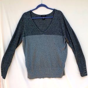 Lanebryant lightweight sweater two tone gray with silver metallic 18/20 new